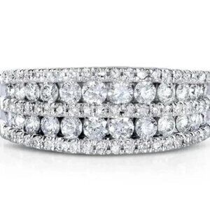NEW MULTI LAYER S925 STERLING SILVER DIAMOND RING, CUTE RING, SHINY RING.